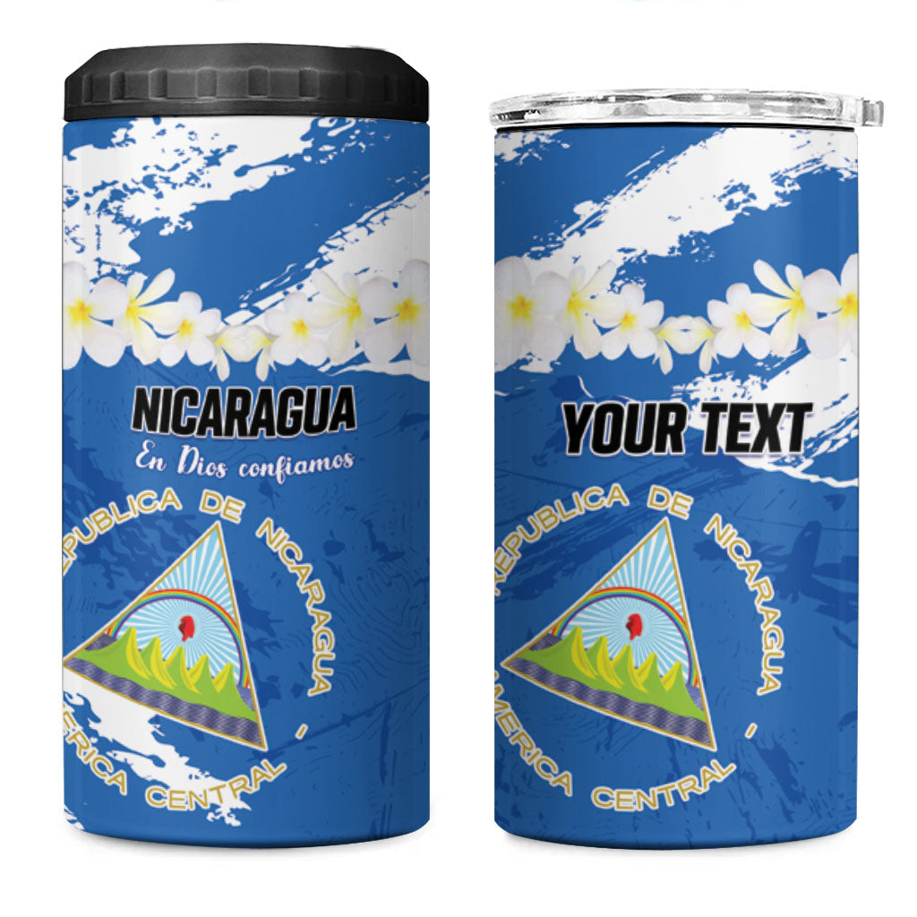 Personalized Nicaragua Sacuanjoche 4 in 1 Can Cooler Tumbler Happy Independence Day