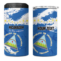 Personalized Nicaragua Sacuanjoche 4 in 1 Can Cooler Tumbler Happy Independence Day