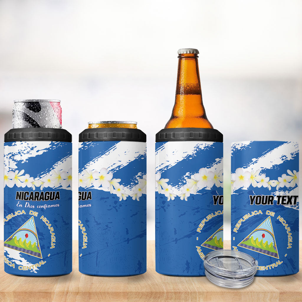 Personalized Nicaragua Sacuanjoche 4 in 1 Can Cooler Tumbler Happy Independence Day