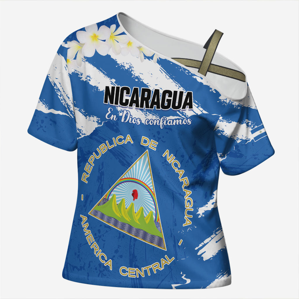 Personalized Nicaragua Sacuanjoche Cross Shoulder Shirt Happy Independence Day
