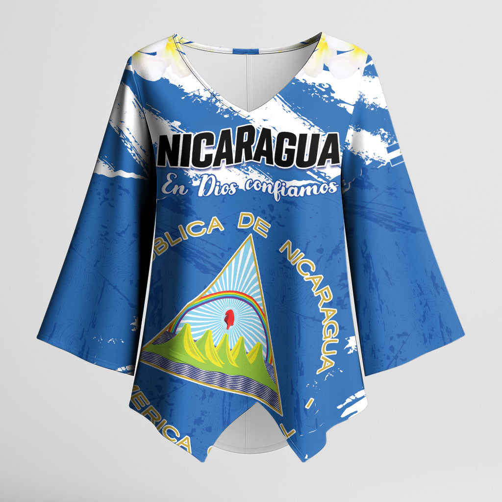 Personalized Nicaragua Sacuanjoche Kimono Sleeve Blouse Happy Independence Day