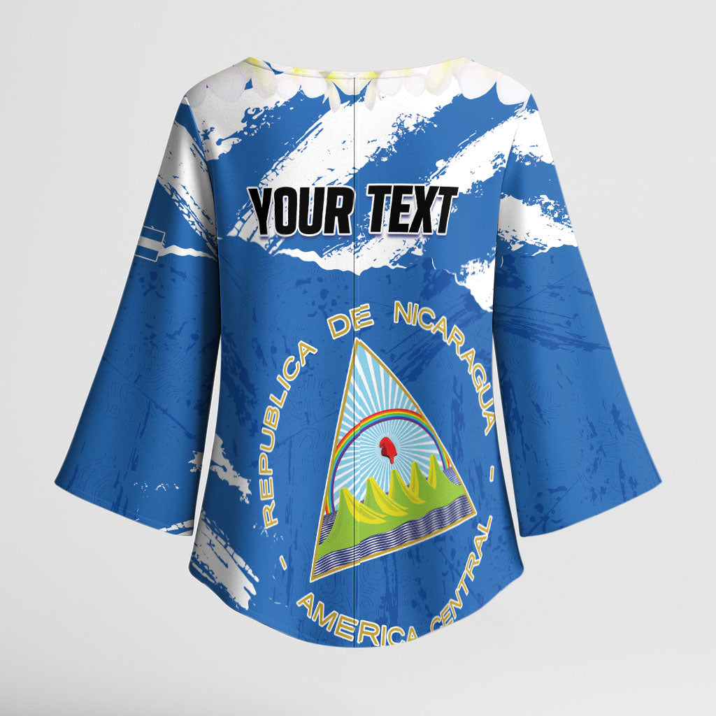 Personalized Nicaragua Sacuanjoche Kimono Sleeve Blouse Happy Independence Day
