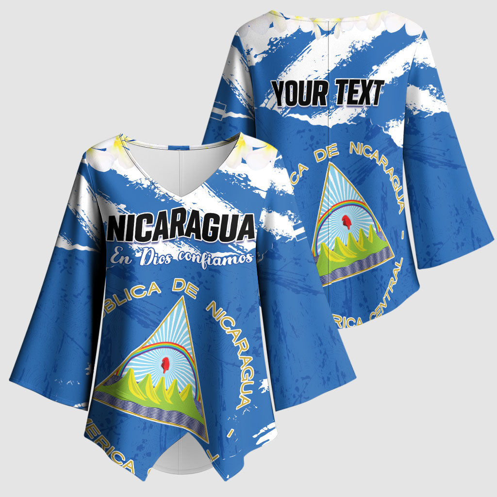 Personalized Nicaragua Sacuanjoche Kimono Sleeve Blouse Happy Independence Day