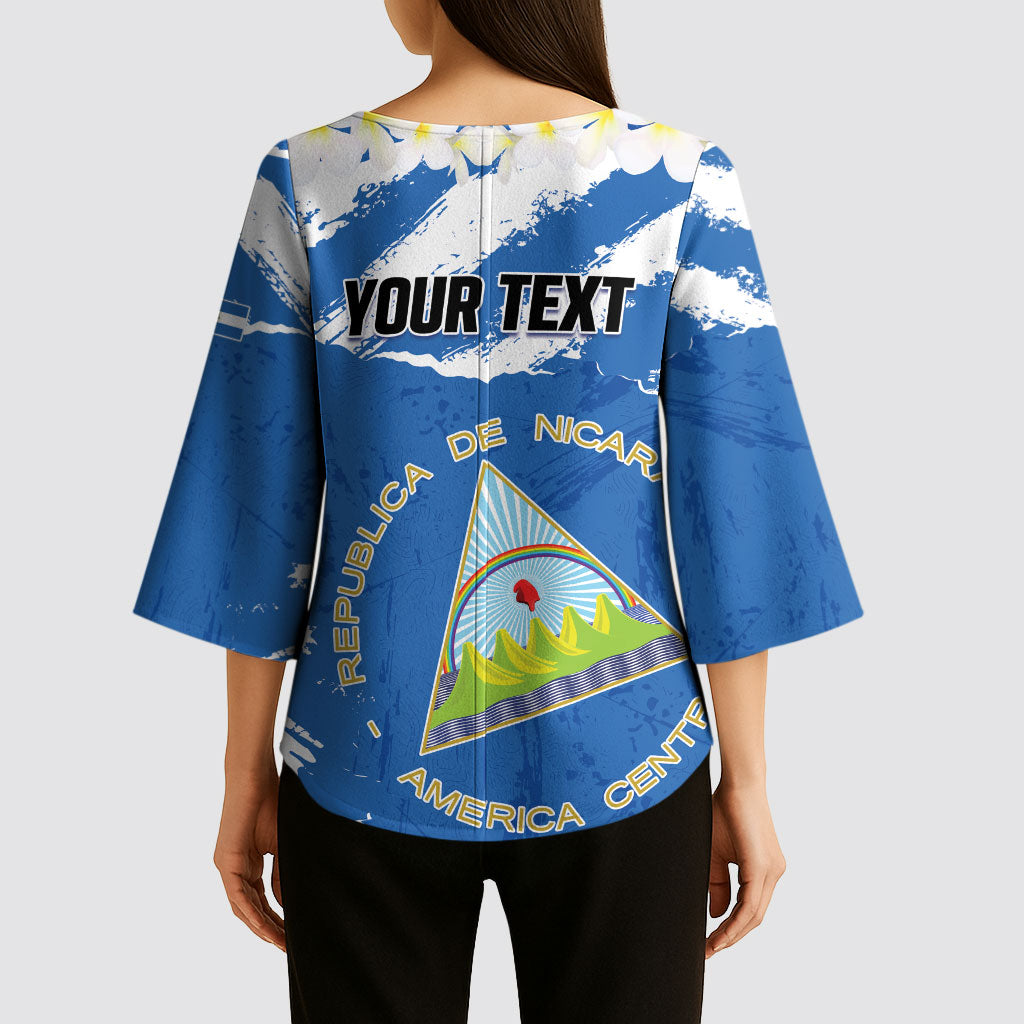 Personalized Nicaragua Sacuanjoche Kimono Sleeve Blouse Happy Independence Day