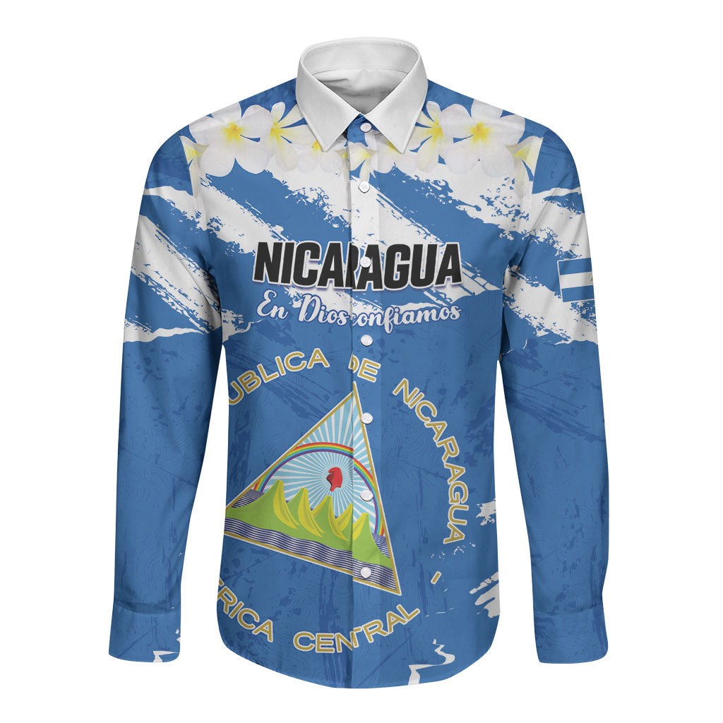 Personalized Nicaragua Sacuanjoche Long Sleeve Button Shirt Happy Independence Day