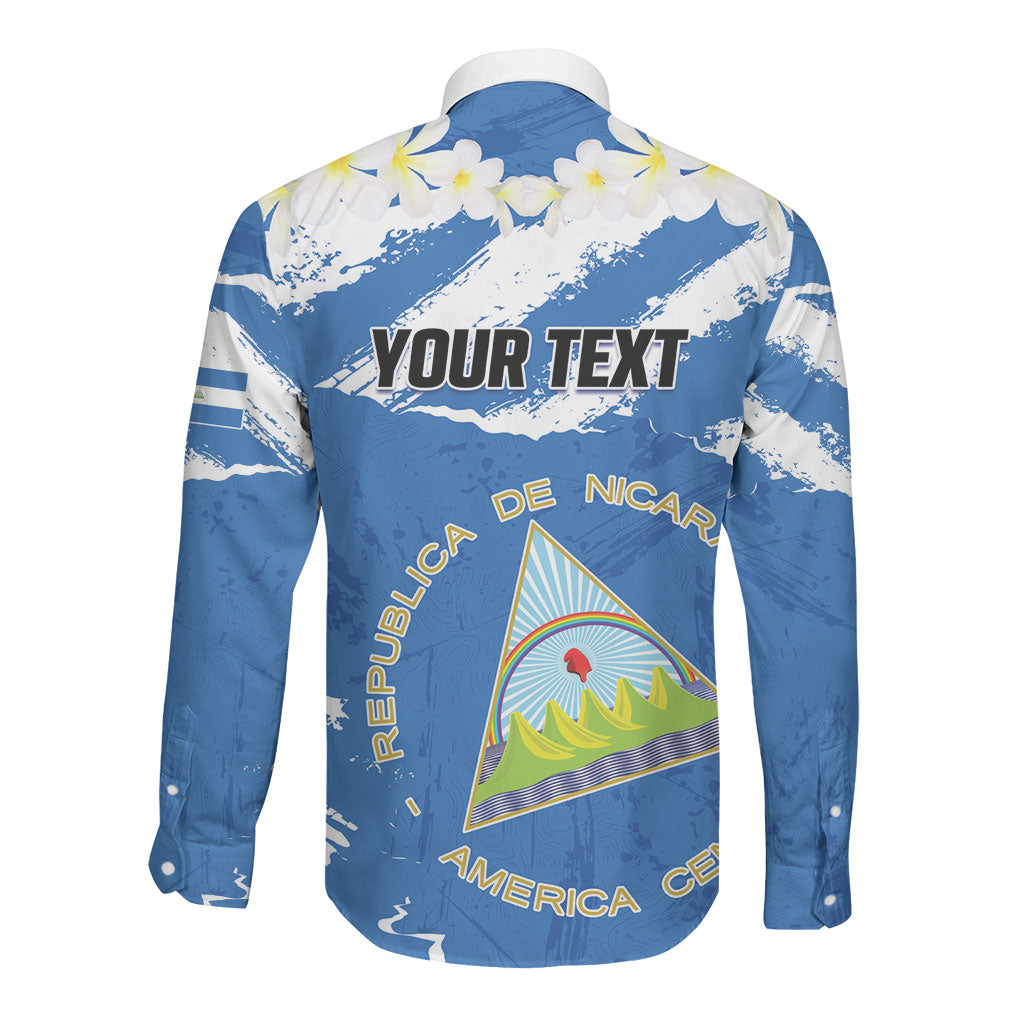 Personalized Nicaragua Sacuanjoche Long Sleeve Button Shirt Happy Independence Day