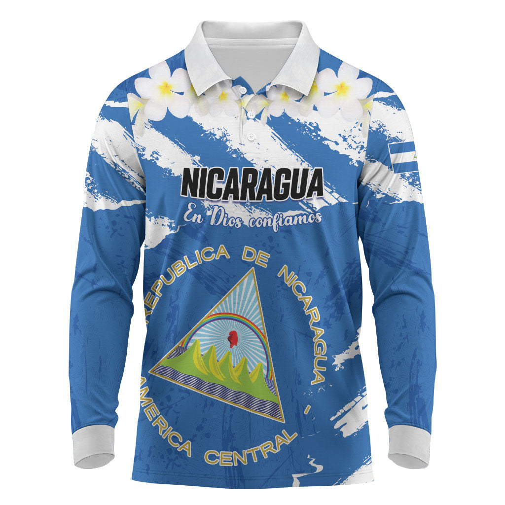 Personalized Nicaragua Sacuanjoche Long Sleeve Polo Shirt Happy Independence Day