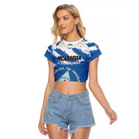 Personalized Nicaragua Sacuanjoche Raglan Cropped T Shirt Happy Independence Day