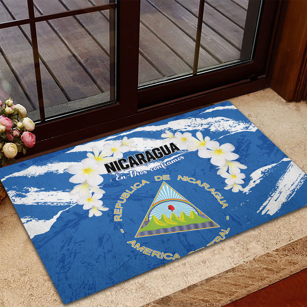 Nicaragua Sacuanjoche Rubber Doormat Happy Independence Day