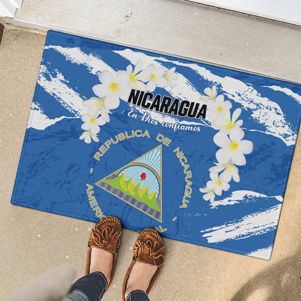 Nicaragua Sacuanjoche Rubber Doormat Happy Independence Day