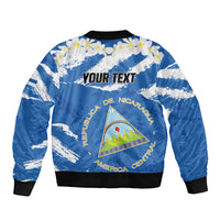 Personalized Nicaragua Sacuanjoche Sleeve Zip Bomber Jacket Happy Independence Day