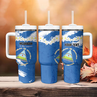 Personalized Nicaragua Sacuanjoche Tumbler With Handle Happy Independence Day