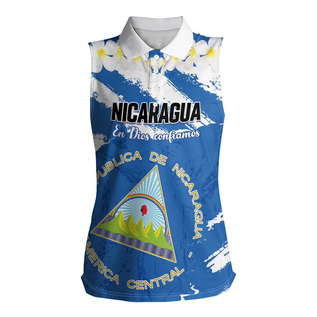 Personalized Nicaragua Sacuanjoche Women Sleeveless Polo Shirt Happy Independence Day