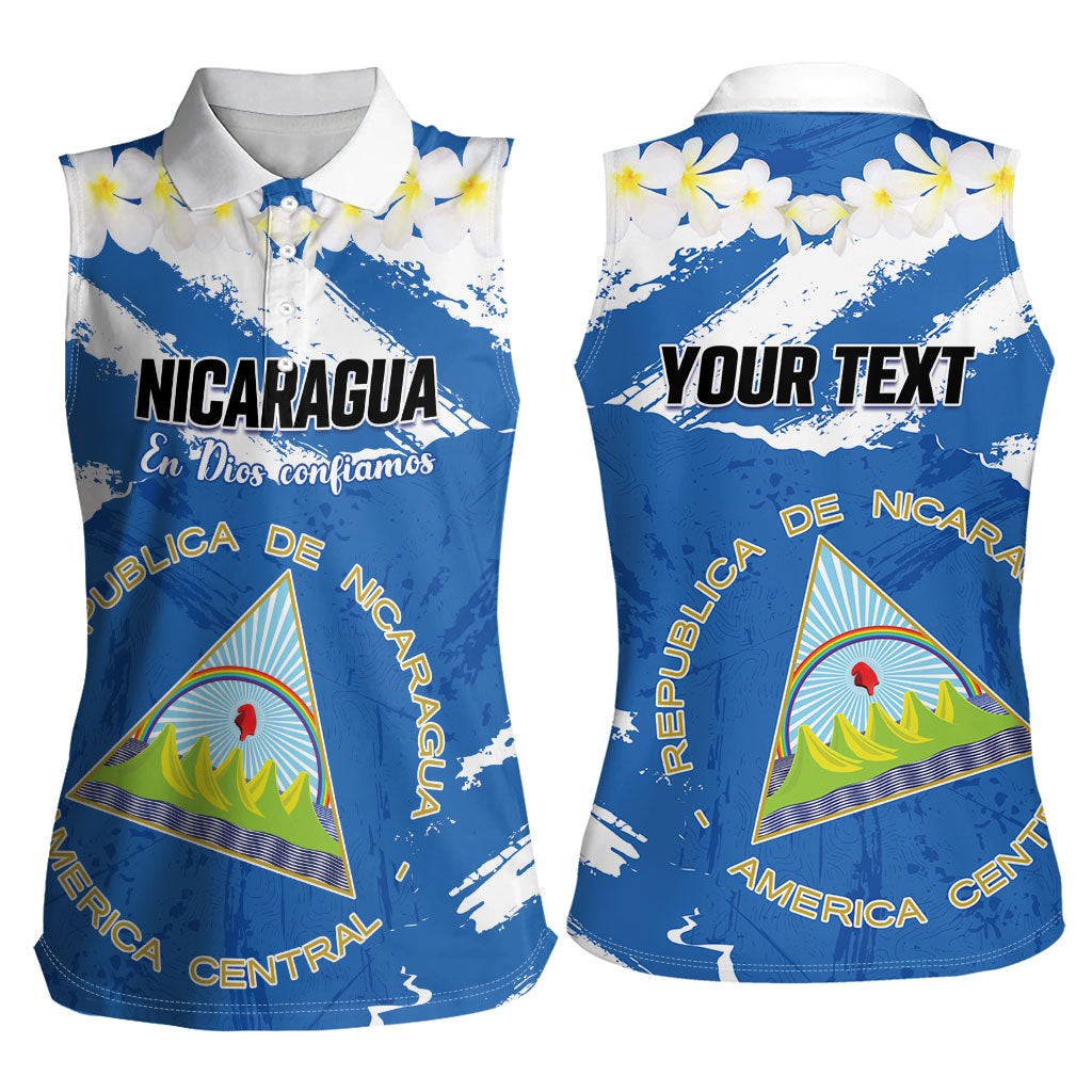 Personalized Nicaragua Sacuanjoche Women Sleeveless Polo Shirt Happy Independence Day