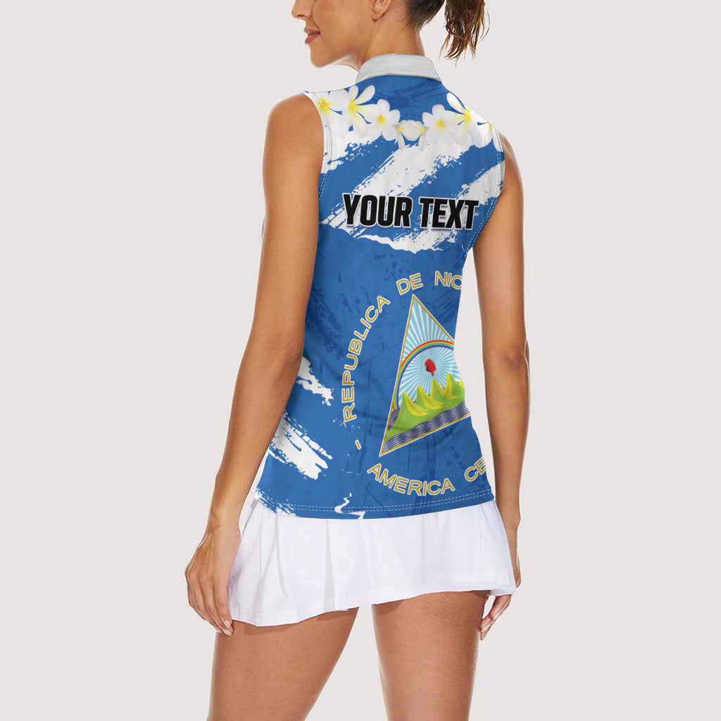 Personalized Nicaragua Sacuanjoche Women Sleeveless Polo Shirt Happy Independence Day