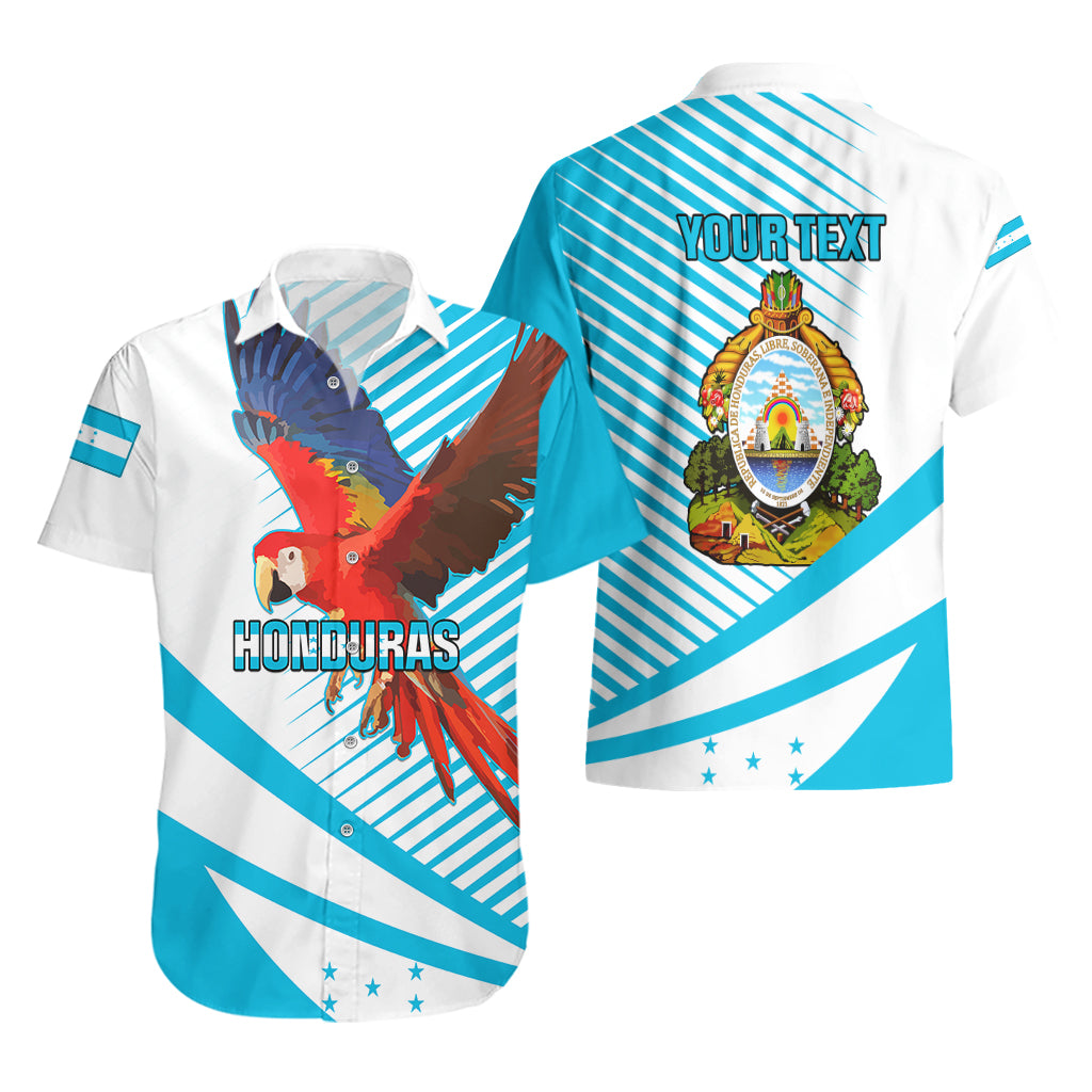 Personalised Honduras Hawaiian Shirt Coat Of Arms With Scarlet Macaw - Wonder Print Shop