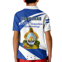 Honduras Independence Day Kid Polo Shirt Map With Coat Of Arms - Wonder Print Shop