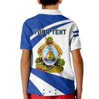 Personalised Honduras Independence Day Kid Polo Shirt Map With Coat Of Arms - Wonder Print Shop
