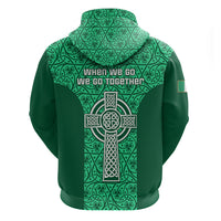Ireland Rugby Hoodie Irish Celtic Cross Mix Shamrock Pattern - Wonder Print Shop