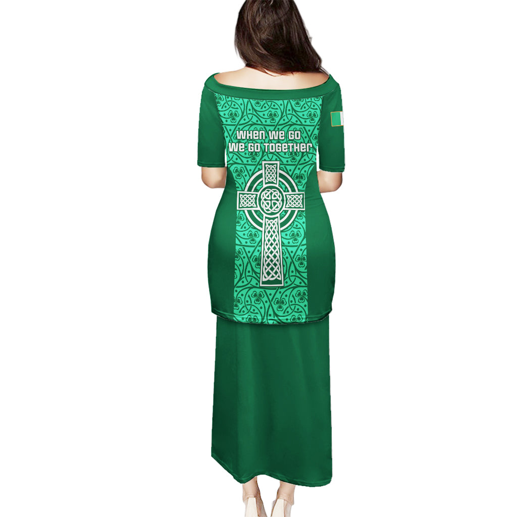 Ireland Rugby Puletasi Irish Celtic Cross Mix Shamrock Pattern - Wonder Print Shop