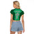 Ireland Rugby Raglan Cropped T Shirt Irish Celtic Cross Mix Shamrock Pattern - Wonder Print Shop