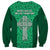 Ireland Rugby Sweatshirt Irish Celtic Cross Mix Shamrock Pattern - Wonder Print Shop
