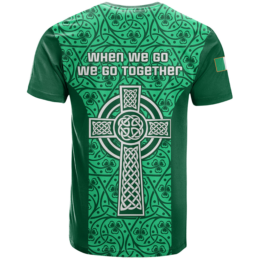 Ireland Rugby T Shirt Irish Celtic Cross Mix Shamrock Pattern - Wonder Print Shop