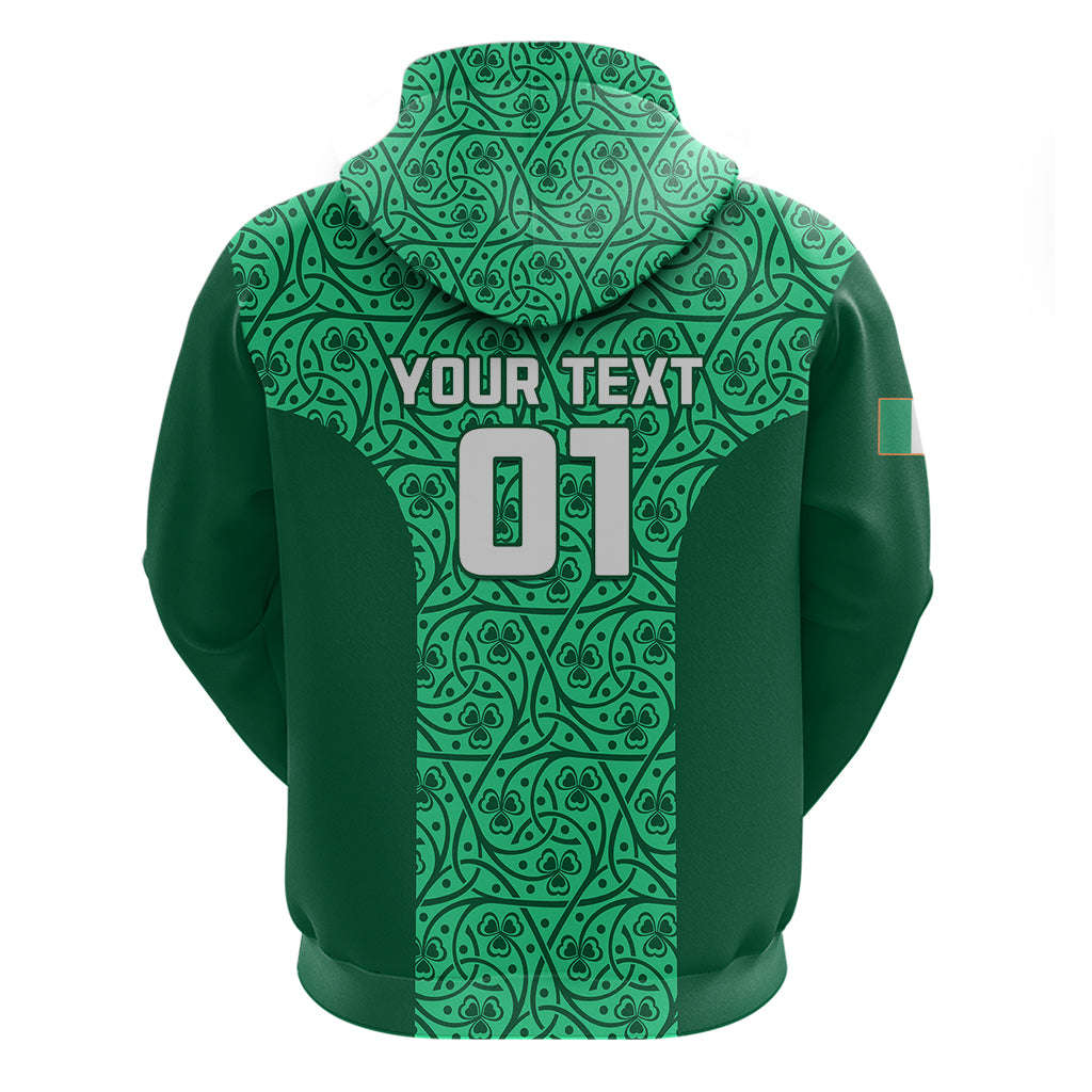 Custom Ireland Rugby Hoodie Irish Celtic Cross Mix Shamrock Pattern - Wonder Print Shop