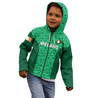 Custom Ireland Rugby Kid Hoodie Irish Celtic Cross Mix Shamrock Pattern - Wonder Print Shop