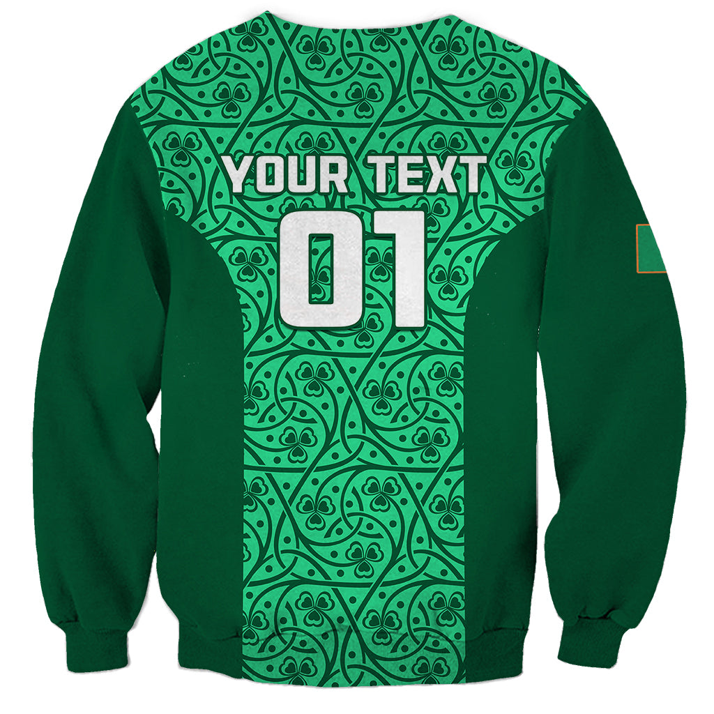 Custom Ireland Rugby Sweatshirt Irish Celtic Cross Mix Shamrock Pattern - Wonder Print Shop