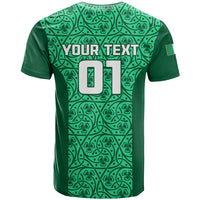 Custom Ireland Rugby T Shirt Irish Celtic Cross Mix Shamrock Pattern - Wonder Print Shop