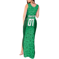 Custom Ireland Rugby Tank Maxi Dress Irish Celtic Cross Mix Shamrock Pattern - Wonder Print Shop