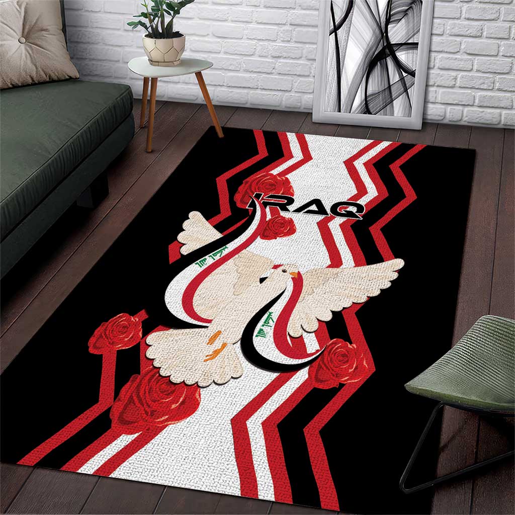 Iraq Independence Day Area Rug Dove Carrying Flag - Wonder Print Shop