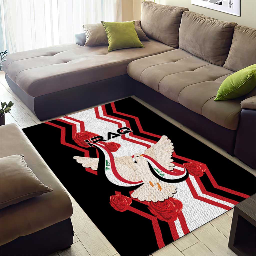Iraq Independence Day Area Rug Dove Carrying Flag - Wonder Print Shop
