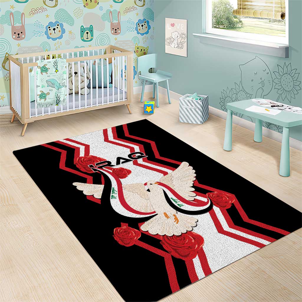 Iraq Independence Day Area Rug Dove Carrying Flag - Wonder Print Shop