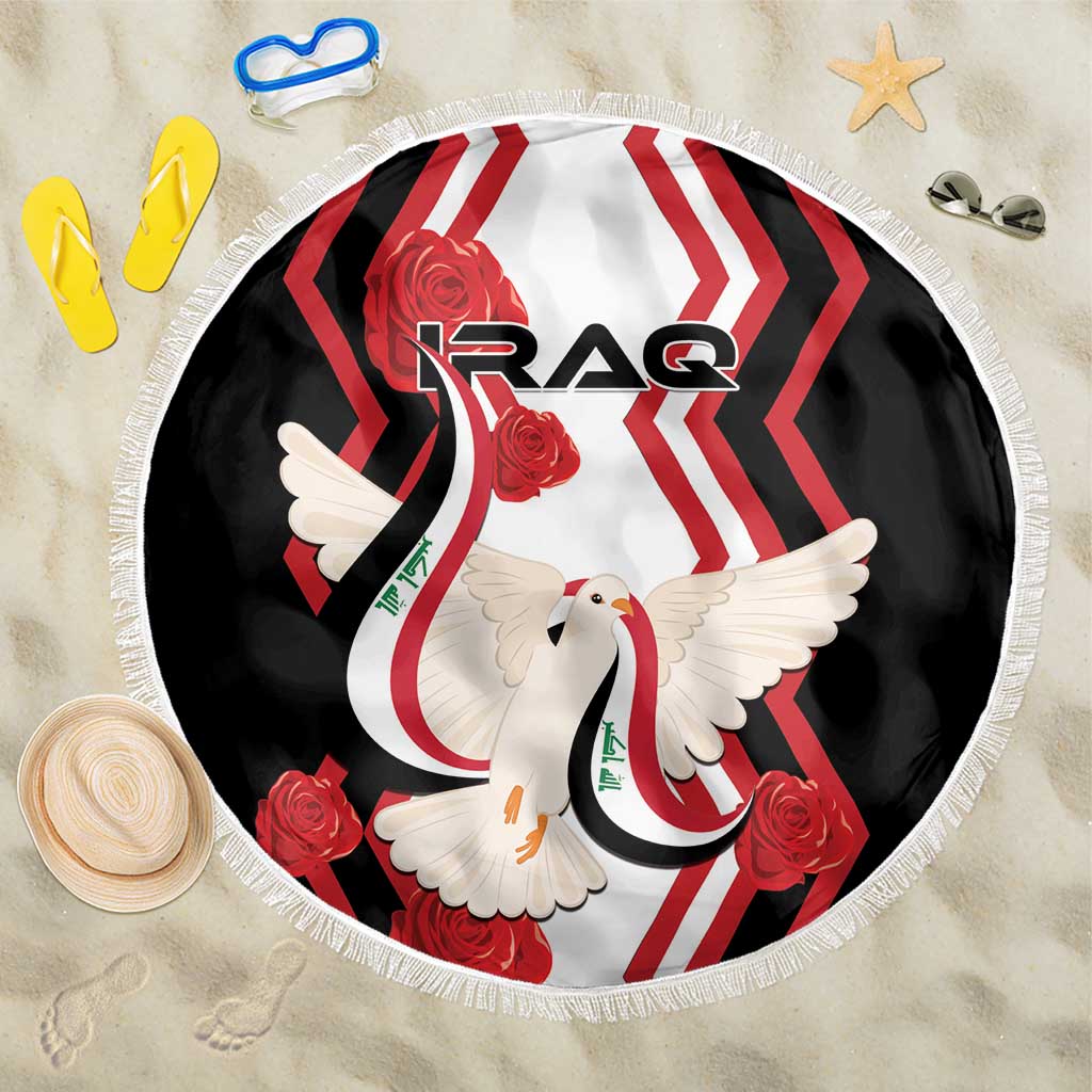 Iraq Independence Day Beach Blanket Dove Carrying Flag - Wonder Print Shop