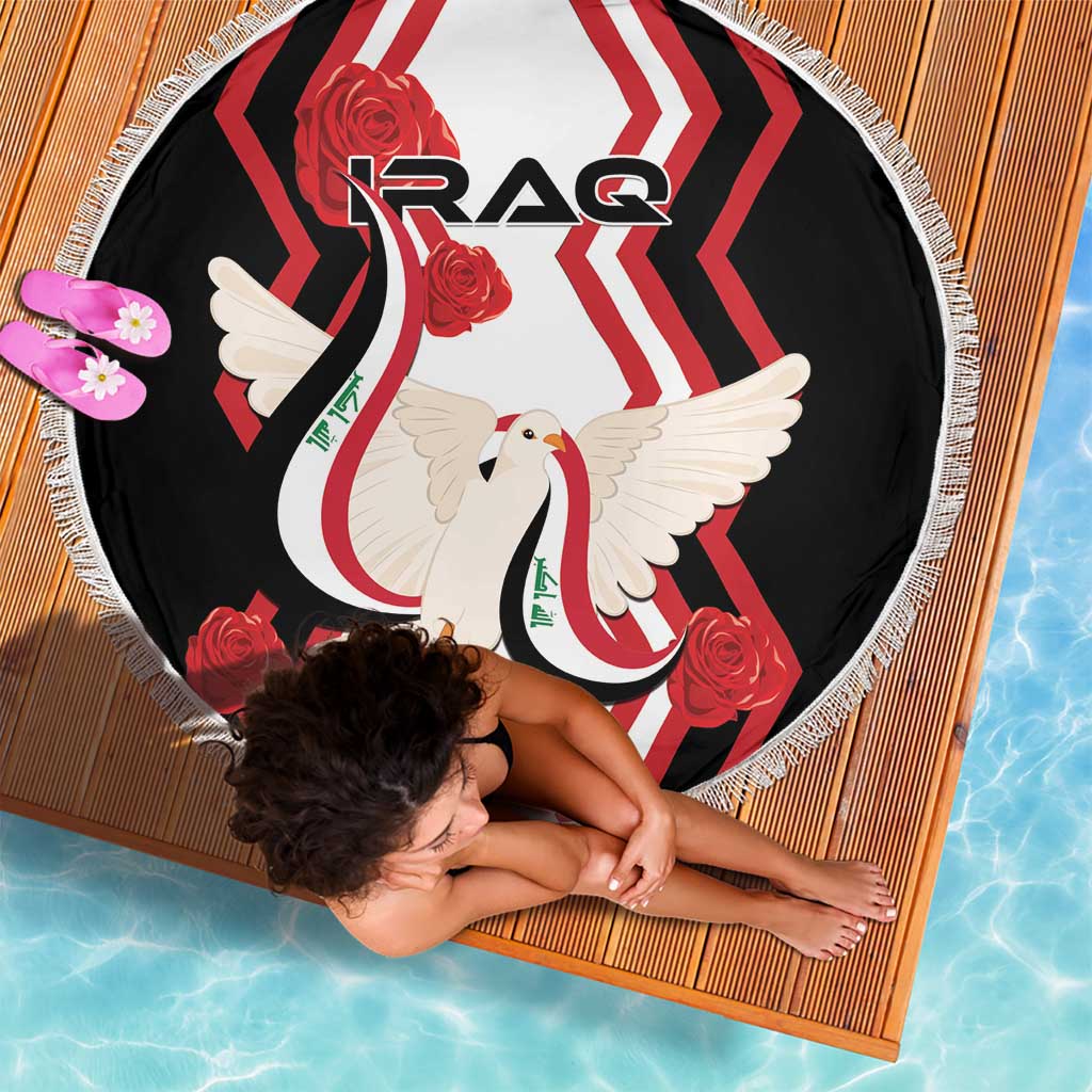 Iraq Independence Day Beach Blanket Dove Carrying Flag - Wonder Print Shop