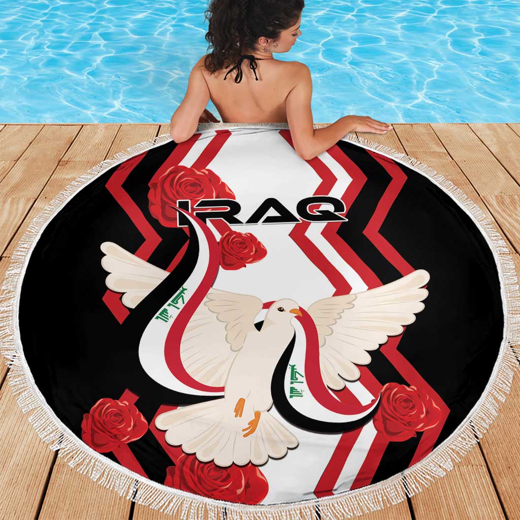 Iraq Independence Day Beach Blanket Dove Carrying Flag - Wonder Print Shop