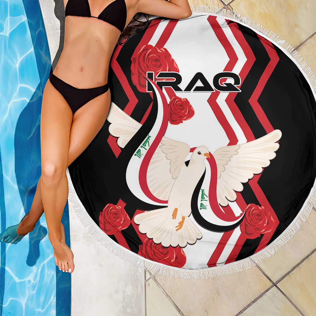 Iraq Independence Day Beach Blanket Dove Carrying Flag - Wonder Print Shop