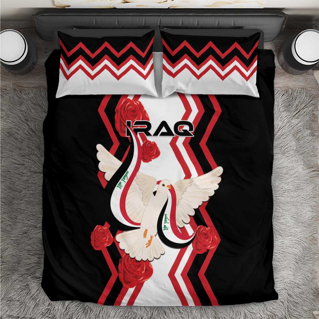 Iraq Independence Day Bedding Set Dove Carrying Flag - Wonder Print Shop