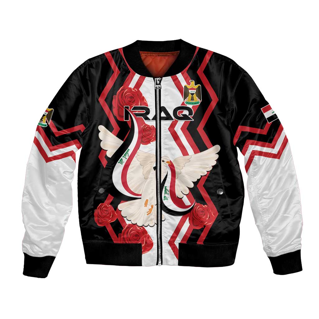 Personalized Iraq Independence Day Bomber Jacket Dove Carrying Flag - Wonder Print Shop