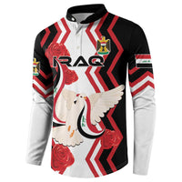 Personalized Iraq Independence Day Button Sweatshirt Dove Carrying Flag - Wonder Print Shop