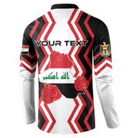 Personalized Iraq Independence Day Button Sweatshirt Dove Carrying Flag - Wonder Print Shop