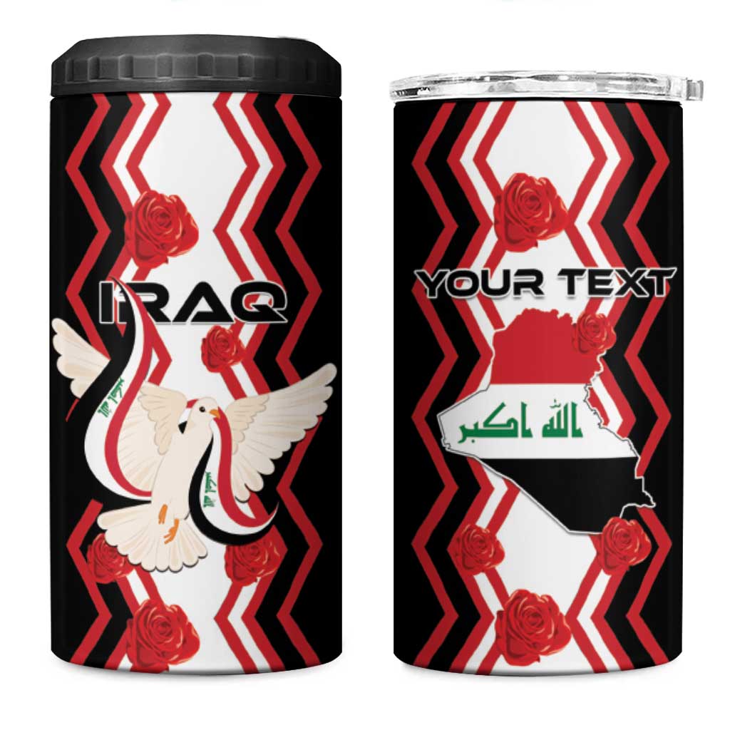 Personalized Iraq Independence Day 4 in 1 Can Cooler Tumbler Dove Carrying Flag - Wonder Print Shop