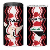 Personalized Iraq Independence Day 4 in 1 Can Cooler Tumbler Dove Carrying Flag - Wonder Print Shop