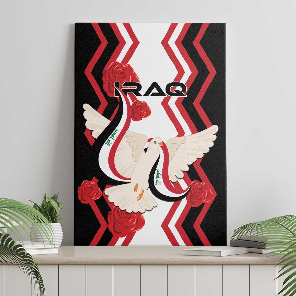 Iraq Independence Day Canvas Wall Art Dove Carrying Flag - Wonder Print Shop