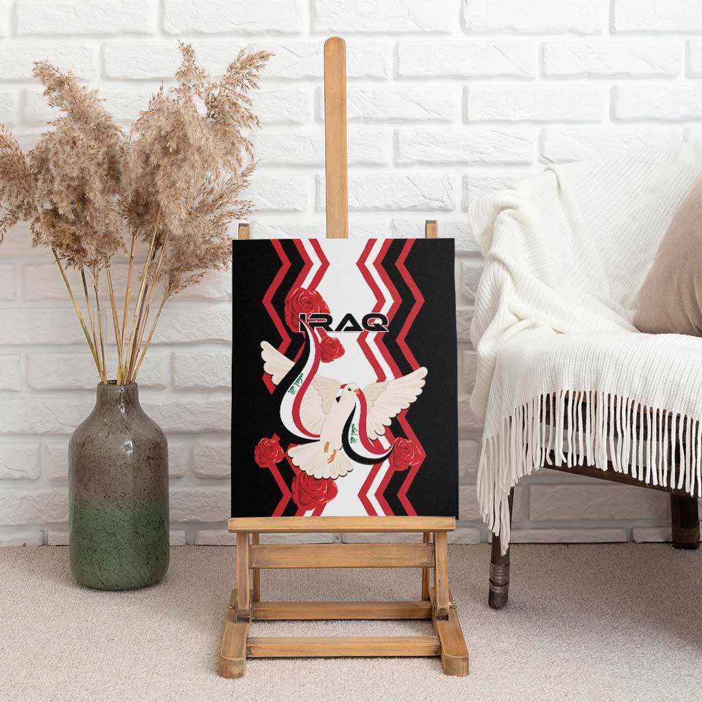 Iraq Independence Day Canvas Wall Art Dove Carrying Flag - Wonder Print Shop