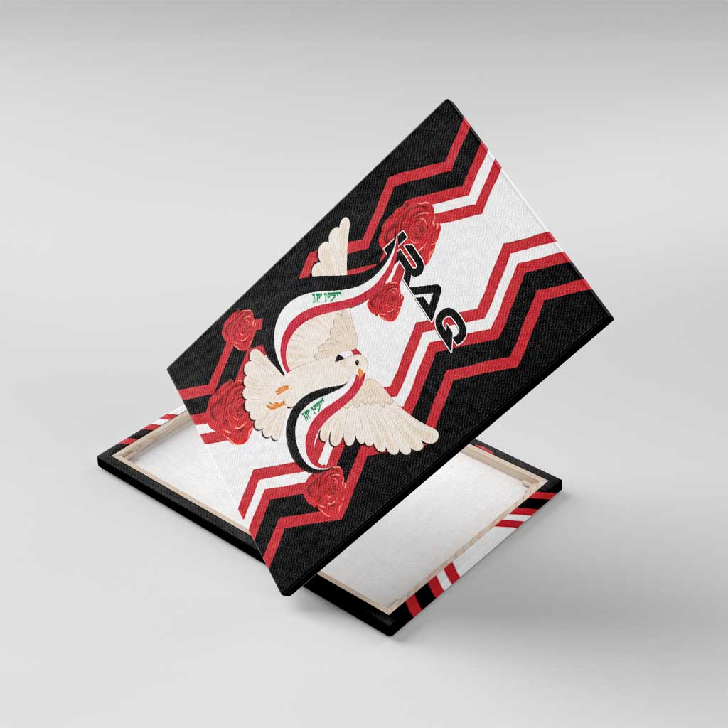 Iraq Independence Day Canvas Wall Art Dove Carrying Flag - Wonder Print Shop