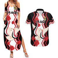 Personalized Iraq Independence Day Couples Matching Summer Maxi Dress and Hawaiian Shirt Dove Carrying Flag - Wonder Print Shop