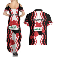 Personalized Iraq Independence Day Couples Matching Summer Maxi Dress and Hawaiian Shirt Dove Carrying Flag - Wonder Print Shop